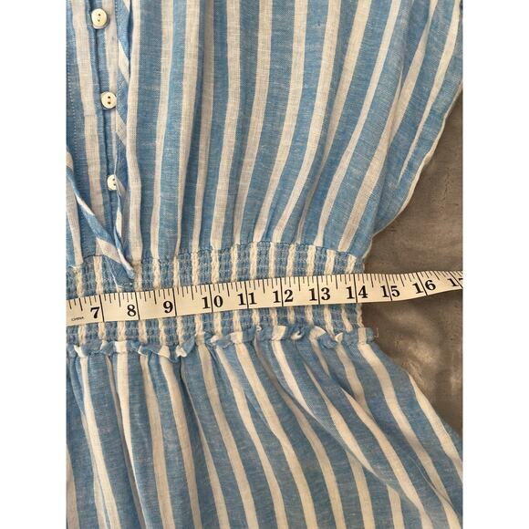 Rails Crystal Dress Lake Stripe L Nautical Casual Beachy Gauze Linen Resort - Picture 13 of 14